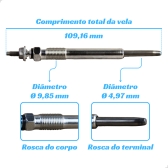 Vela Aquecedora Tracker 2.0 2002 A 2004, Vitara 2.0 Hdi 2003 A 2006, Grand Vitara, Tracker 1998 A 2007 Diesel - [BAC81622]