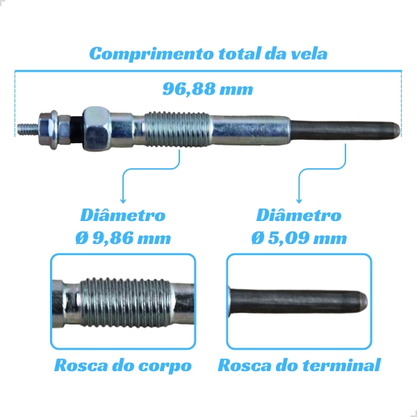 Vela Aquecedora Hilux 2.83.0 Aspirado 4X4 93 A 2004 - [BAC56149]