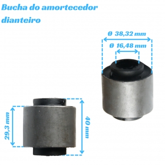 Bucha Do Amortecedor Dianteiro Da Ranger 2013 A 2019 Medida 38Mm - [BAC10094]