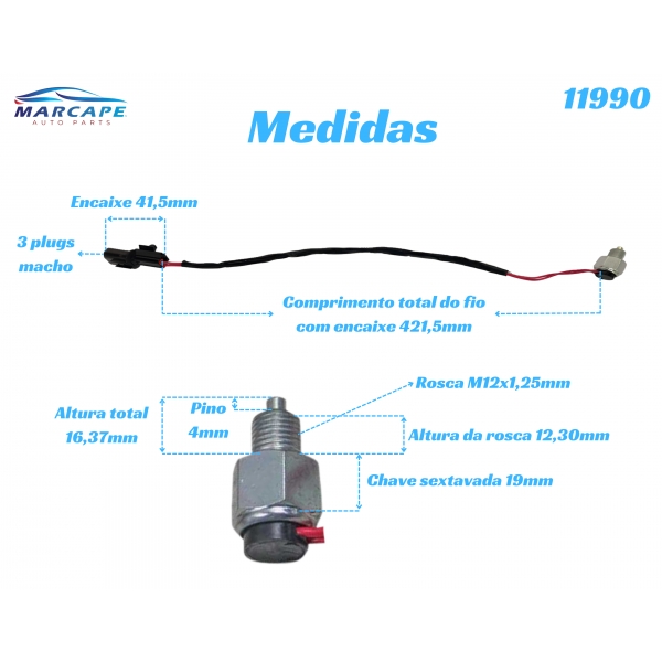 Sensor Da Tração (PONTA PINO) L200 Sport, Outdoor 2003 A 2012, Pajero Sport 2003 A 2012 | Câmbio Automático [BAC11990]