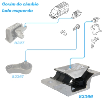 Coxim Do Câmbio Da Master 2.3 16V 2013 A 2018 Lado Esquerdo Sem Suporte - [BAC82366]