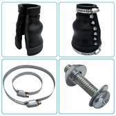 KIT COIFA CAMBIO FUSCA, VARIANT, KOMBI 1960 A 1996, BRASILIA 1973 A 1982  KIT: COIFA + ABRACADEIRA + PARAFUSO + PORCA [BAC14959NA]