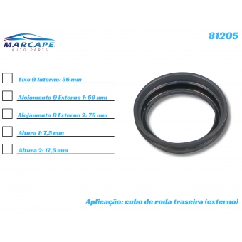 Retentor Externo Da Roda Traseira Hilux 2009 A 2023 [BAC81205]