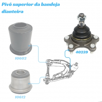 Pivô Superior Dianteiro Hilux Pick-Up 4x4 1993 A 2001, Hilux SW4 1991 A 1995, Hilux Pick-up 4X2, 4X4 2001 A 2004