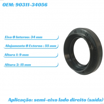 Retentor Saida Semi Eixo Dianteiro LD Etios 2016 a 2021 - [BAC14565]