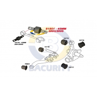 Bucha Do Braco Traseiro Civic 1.7 2003 A 2005 | 45MM - Conferir Sistema de Montagen no Site [BAC81851]