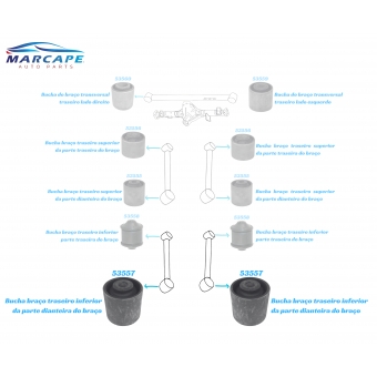 Bucha Do Braco Inferior Traseiro Pajero iO 1.8 16V 4X2 4X4 1999 A 2002, Pajero TR4 2.0 16V 4X2 4X4 2002 A 2015  Conferir Sistema de Montagen no S